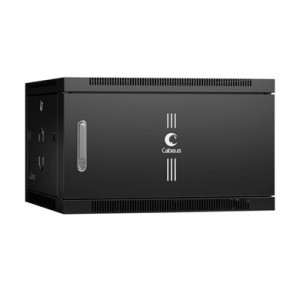 Cabeus SH-05F-6U60/45m-BK Шкаф телекоммуникационный настенный 19 6U 600x450x368mm (ШхГхВ) дверь металл, цвет черный (RAL 9004)