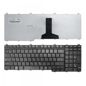 Клавиатура для ноутбука Toshiba Satellite A500, A505, L350, L355, L500, P200 P300, X200 Series. Плоский Enter. Черная, без рамки. PN: NSK-TFK0R.