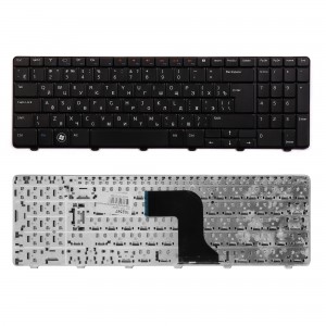 Клавиатура для ноутбука Dell Inspiron M5010, N5010 Series. Г-образный Enter. Черная, без рамки. PN: NSK-DRASW 0R.