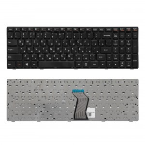 Клавиатура для ноутбука Lenovo IdeaPad G500, G500A, G500C Series. Плоский Enter. Черная, с черной рамкой. PN: 9Z.N5GSN.00R.