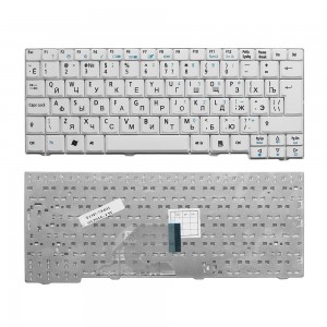 Клавиатура для ноутбука Acer Aspire One 531, A110, A150, D150, ZG5 Series. Г-образный Enter. Белая, без рамки. PN: 9J.N9482.00R.