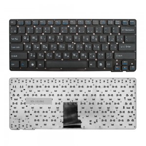 Клавиатура для ноутбука Sony Vaio VPC-CA, VPC-SA Series. Плоский Enter. Черная, без рамки. PN: 148953821.