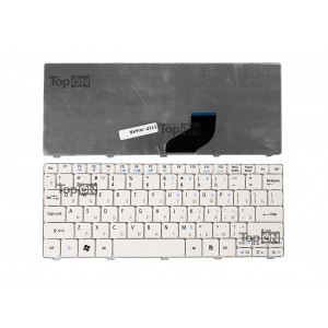 Клавиатура для ноутбука Acer Aspire One 532, 522, D255, D260 Series. Плоский Enter. Белая, без рамки. PN: 90.4GS07.C0R.