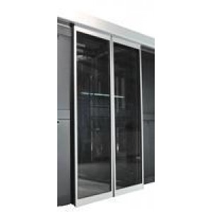 Автоматическая развижная дверь коридора 1200 мм для шкафов LANMASTER DCS 42U, стекло, key-card замок LAN-DC-SDRAL-42Ux12