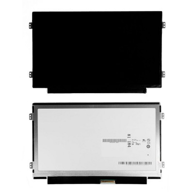Матрица для ноутбука 10.1" 1024x600 WSVGA, 40 pin LVDS, Slim, LED, TN, крепления слева/справа (уши), глянцевая. PN: B101AW06 V.0.