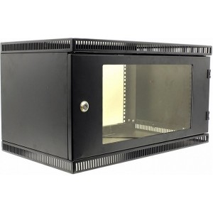 NT WALLBOX LIGHT 6-63 B Шкаф 19 настенный, черный 6U 600*350, дверь стекло-металл