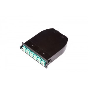 MPO кассета OS2, 24xLC, тип B, низкие потери, черная LANMASTER LAN-MCSB-2M-24LC/OS2