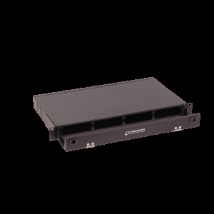 Бокс 19 на 4 кассеты MPO, 1U, черный LANMASTER LAN-FOBM-4MCS-1U