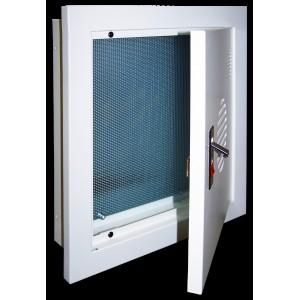 Шкаф встраиваемый с панелью крепления, 400x380x100 мм, серый  LAN-HCS-BOX