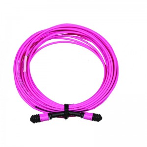 Сборка кабельная MPO-MPO, 12 волокон OM4, тип B (Key Up-Key Up), низкие потери, LSZH, 30 м, розовая