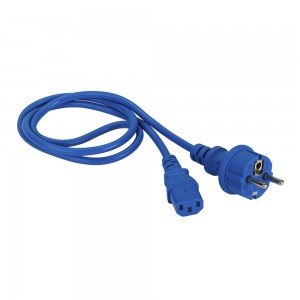 Шнур питания C13-Schuko, 3х0.75, 220В, 10А, синий, 0.5 метра LAN-PP13/SH-0.5-BL